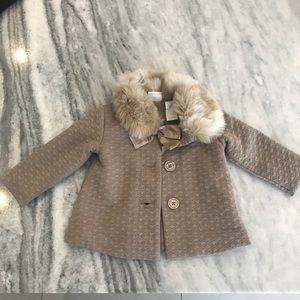 Baby 6-9 months fur trimmed coat